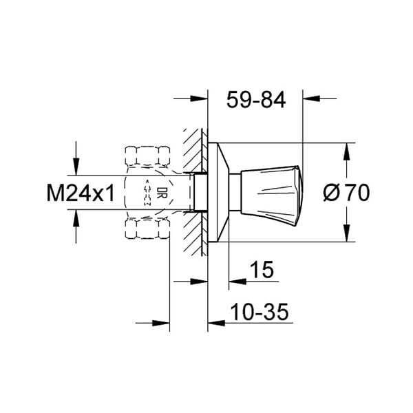 GROHE - Costa L façade pour robinet d'arrêt encastré, chrome (G19855001) - large
