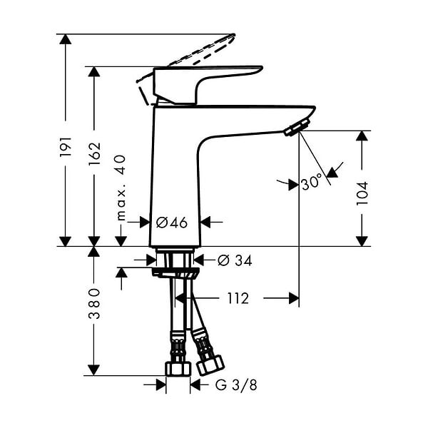 HANSGROHE - Talis E 110 Lot de 2 mitigeurs de lavabo CoolStart sans tirette ni vidage (71714000-DUO) - large
