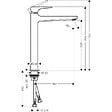 HANSGROHE - Hansgrohe Metropol Mitigeur de lavabo 260 poignée manette, bonde Push-Open, Noir mat (32512670) - vignette