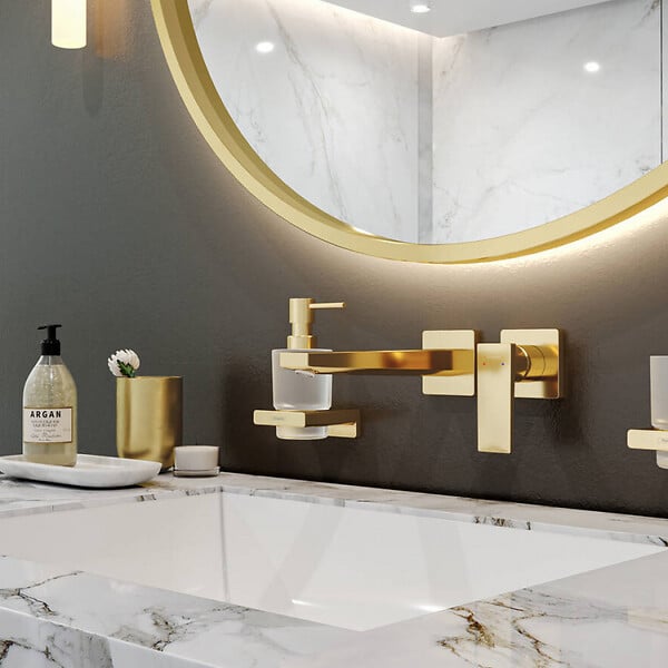 HANSGROHE - Hansgrohe Metropol Mitigeur de lavabo encastré mural, bec 225mm, poignée manette, bonde à écoulement libre (32526140) - large