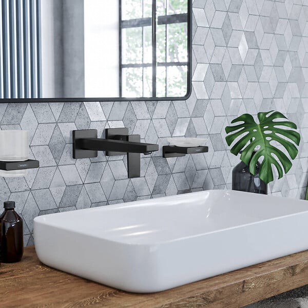 HANSGROHE - Hansgrohe Metropol Mitigeur de lavabo encastré mural, bec 225mm, poignée manette, bonde à écoulement libre (32526140) - large