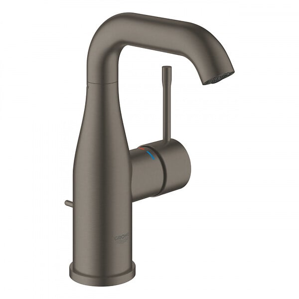 GROHE - Grohe Essence Mitigeur monocommande taille M avec tirette et vidage, cartouche en céramique, Hard graphite brossé (G-24173AL1) - large