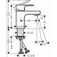 HANSGROHE - Hansgrohe Vernis Shape Mitigeur de lavabo, avec cartouche en céramique, sans tirette ni vidage, Noir mat (71567670) - vignette