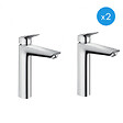 HANSGROHE - Hansgrohe Logis Lot de 2 Mitigeurs de lavabo XL avec ComfortZone 190, Chrome (71091000-DUO) - vignette