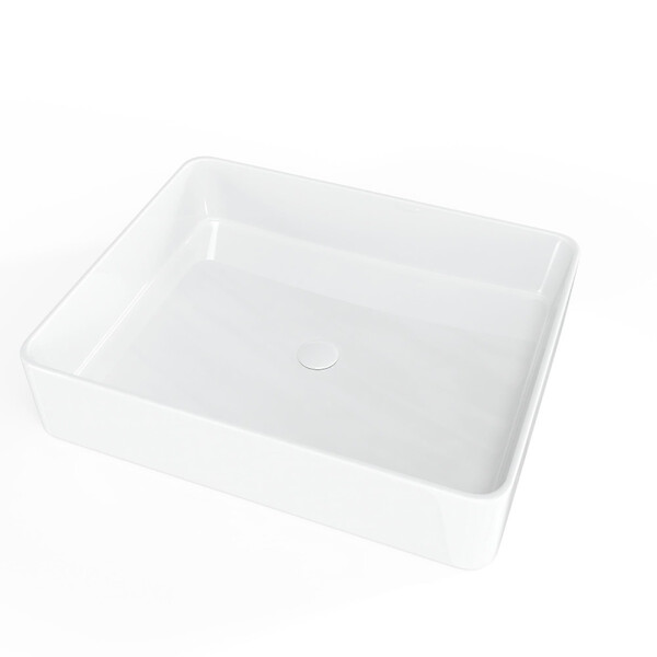 SWISS AQUA TECHNOLOGIES - Swiss Aqua Technologies Infinitio Vasque à poser 50x40 cm, sans trop-plein, Blanc brillant (SATINF5040) - large