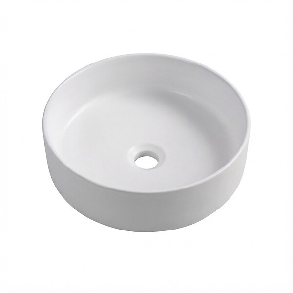 CERAMIA - Ceramia Vasque à poser ronde 36 cm hauteur 12,5 cm sans trop-plein blanc mat PixL (CEPX3636WM) - large
