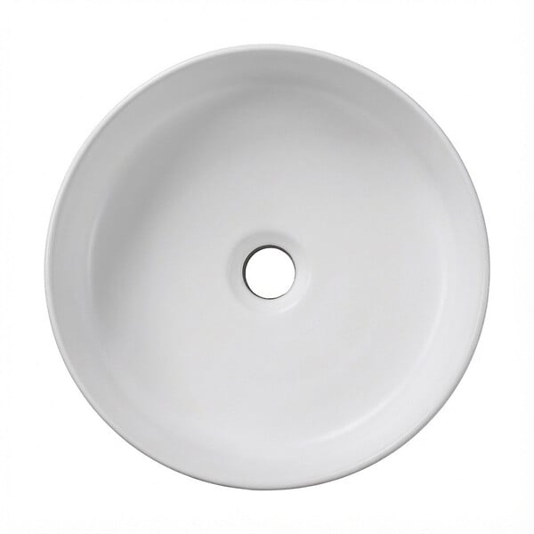 CERAMIA - Ceramia Vasque à poser ronde 36 cm hauteur 12,5 cm sans trop-plein blanc mat PixL (CEPX3636WM) - large