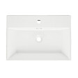 SWISS AQUA TECHNOLOGIES - Cube Way 60x42 cm lavabo suspendu en céramique avec trou pour robinetterie au milieu, sans siphon ni mitigeur, blanc (SATCW6042) - vignette