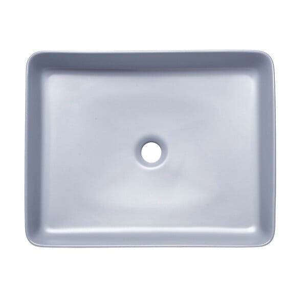 SWISS AQUA TECHNOLOGIES - Swiss Aqua Technologies Infinitio Vasque à poser 50 x 40 x 11 cm, sans trop-plein, Bleu foncé mat (SATINF5040DBLM) - large