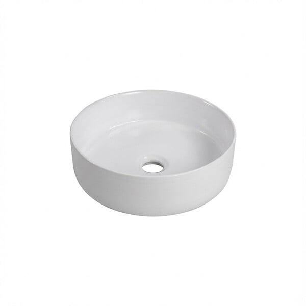 CERAMIA - Ceramia Vasque a poser ronde 36 cm hauteur 12,5 cm sans trop-plein blanc brillant Pixl (CEPX3636) - large