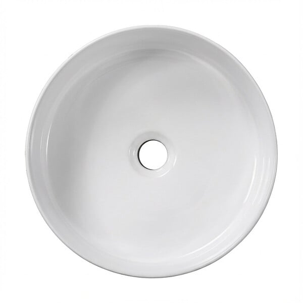 CERAMIA - Ceramia Vasque a poser ronde 36 cm hauteur 12,5 cm sans trop-plein blanc brillant Pixl (CEPX3636) - large