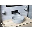 SWISS AQUA TECHNOLOGIES - Swiss Aqua Technologies Set vasque à poser 39x39x12cm sans trop-plein, bonde à écoulement libre Infinitio gris mat SetSATINF-gris - vignette