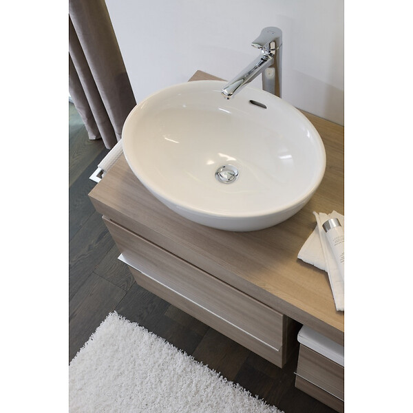 LAUFEN - Laufen Pro Vasque à poser 52x39cm sans trou pour robinetterie, avec trop-plein, Blanc (H8129640001091) - large