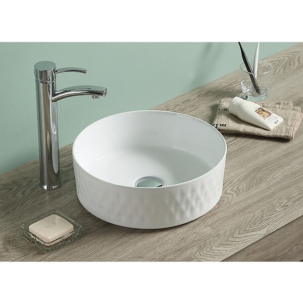 SWISS AQUA TECHNOLOGIES - Swiss Aqua Technologies lot de 6 vasques à poser Infinitio 36 x 36 x 12 cm sans trop-plein, blanc brillant (SATINF3636-GVP06) - large