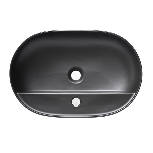 SWISS AQUA TECHNOLOGIES - Swiss Aqua Technologies Infinitio Vasque à poser 60x40 cm, sans trop-plein, avec trou pour robinetterie, Noir mat (SATINF6040BKM) - large