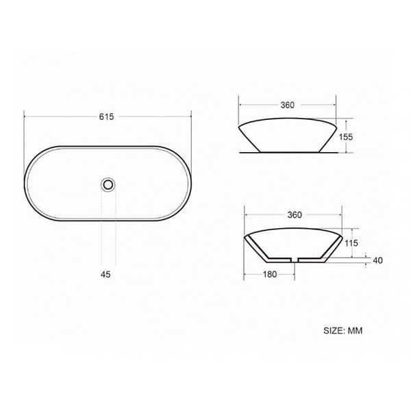 SWISS AQUA TECHNOLOGIES - Swiss Aqua Technologies Vasque à poser Infinitio 61,5 x 36 x 15,5 cm, sans trop-plein, blanc brillant (SATINF61536) - large