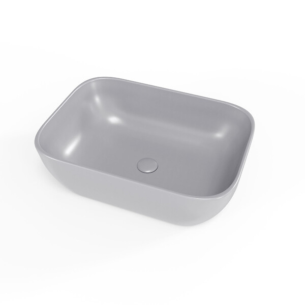 SWISS AQUA TECHNOLOGIES - Swiss Aqua Technologies Infinitio Vasque à poser 45,5 x 32,5 x 13,5 cm, sans trop-plein, Gris mat (SATINF4532LGRM) - large