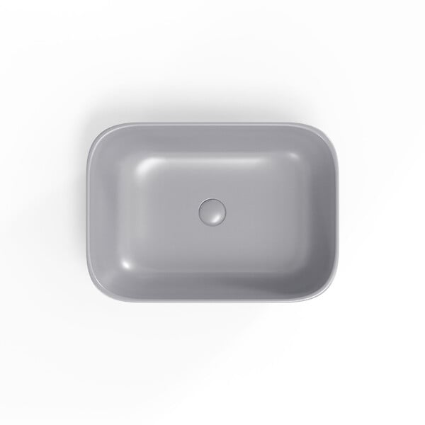 SWISS AQUA TECHNOLOGIES - Swiss Aqua Technologies Infinitio Vasque à poser 45,5 x 32,5 x 13,5 cm, sans trop-plein, Gris mat (SATINF4532LGRM) - large