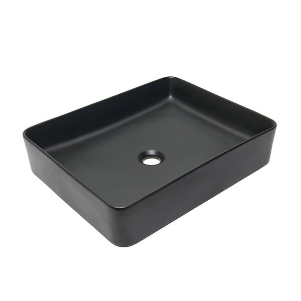 SWISS AQUA TECHNOLOGIES - Swiss Aqua Technologies Infinitio Vasque à poser 50x40 cm, sans trop-plein, Noir mat (SATINF5040BKM) - large