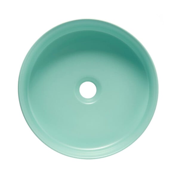 SWISS AQUA TECHNOLOGIES - Swiss Aqua Technologies Mood vasque à poser ronde 36x36 cm sans trou de robinetterie ni trop-plein, menthe (SATM3636LMGM) - large