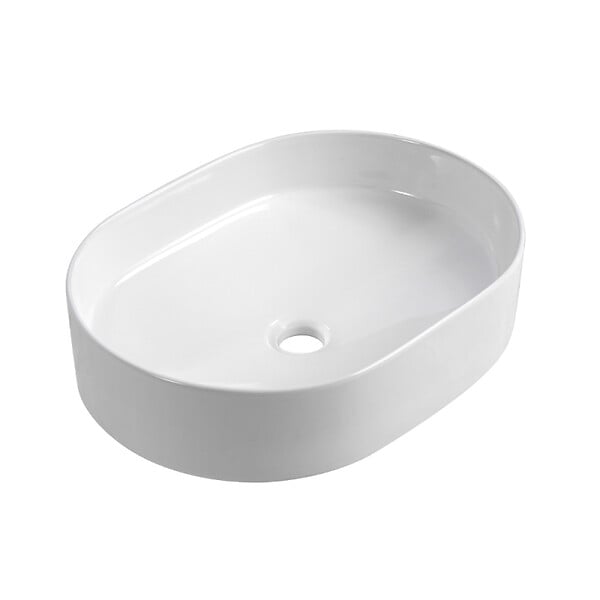 CERAMIA - Ceramia Vasque à poser ovale 50 x 36,5 x 12 cm sans trop-plein blanc brillant PixL (CEPX5037) - large