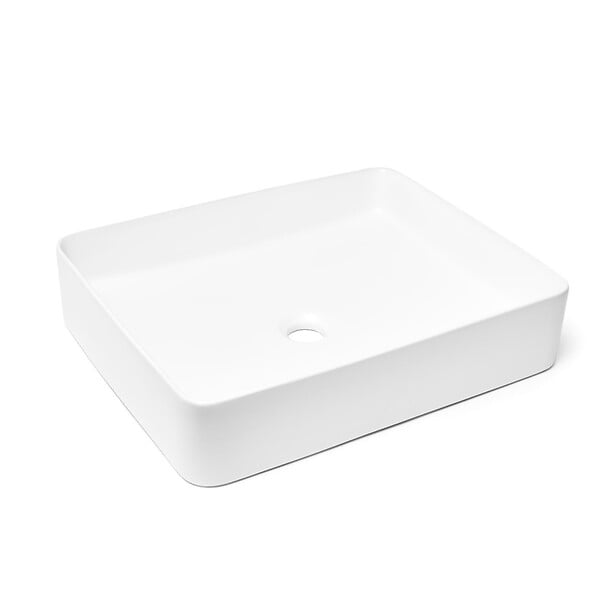 SWISS AQUA TECHNOLOGIES - Swiss Aqua Technologies Infinitio Vasque à poser 50 x 40 x 11 cm, sans trop-plein, Blanc mat (SATINF5040M) - large