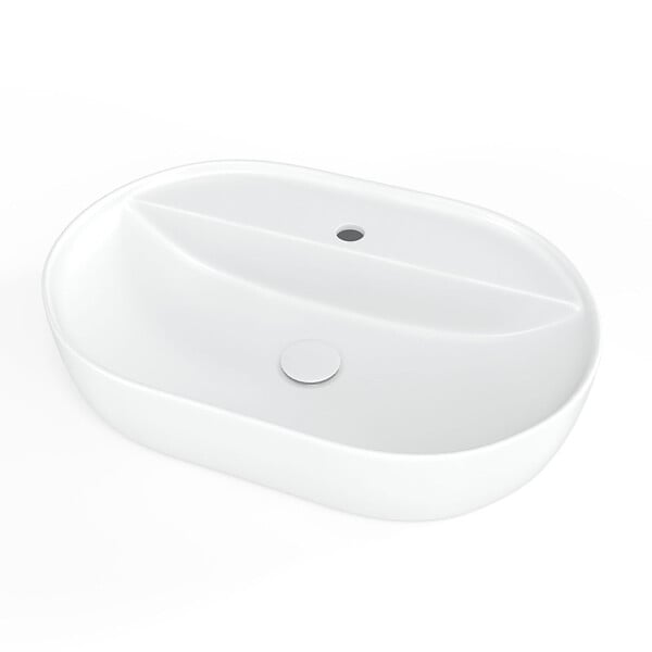 SWISS AQUA TECHNOLOGIES - Swiss Aqua Technologies Infinitio Vasque à poser 60 x 40 x 12,5 cm, sans trop-plein, Blanc mat (SATINF6040M) - large