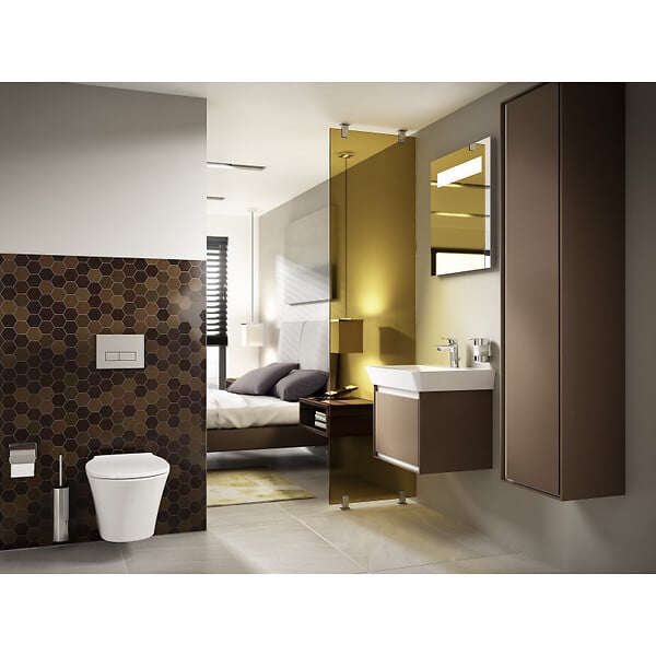 IDEAL STANDARD - Lavabo suspendu en grès fin 60 x 46 cm, avec trou pour robinet et trop-plein, blanc, Ideal Standard Connect Air (E029801) - large