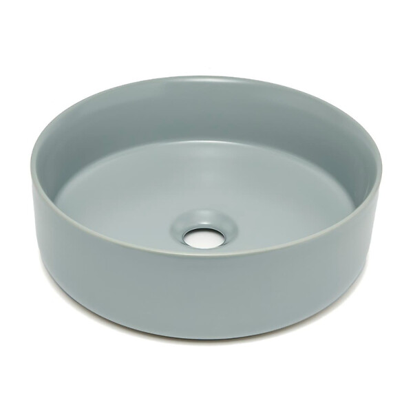 SWISS AQUA TECHNOLOGIES - Swiss Aqua Technologies Mood vasque à poser ronde 36x36 cm sans trou de robinetterie ni trop-plein, gris (SATM3636LGRM) - large
