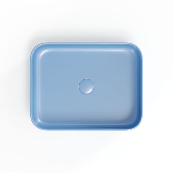 SWISS AQUA TECHNOLOGIES - Swiss Aqua Technologies Infinitio Vasque à poser 50x39 cm, sans trop-plein, Bleu mat (SATINF5039LBLM) - large