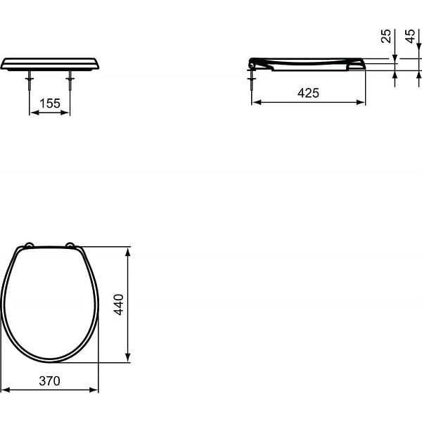 IDEAL STANDARD - ASTOR - Abattant et couvercle 370x525 mm (W302601) - large