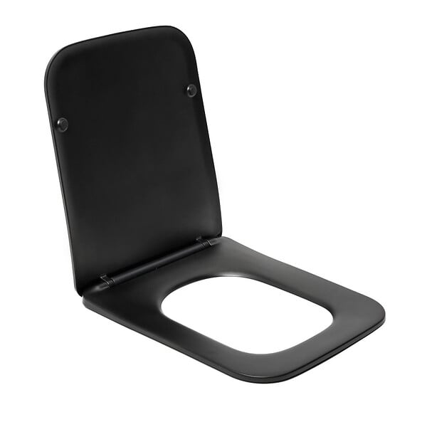 SWISS AQUA TECHNOLOGIES - Swiss Aqua Technologies Infinitio Abattant de WC rectangulaire, Avec frein de chute, Noir (SATINFP12BKM) - large