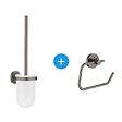 GROHE - Grohe Essentials Set d'accessoires WC avec Porte balai WC + Dérouleur de papier mural, Hard Graphite brossé (40374AL1-Essentials) - vignette