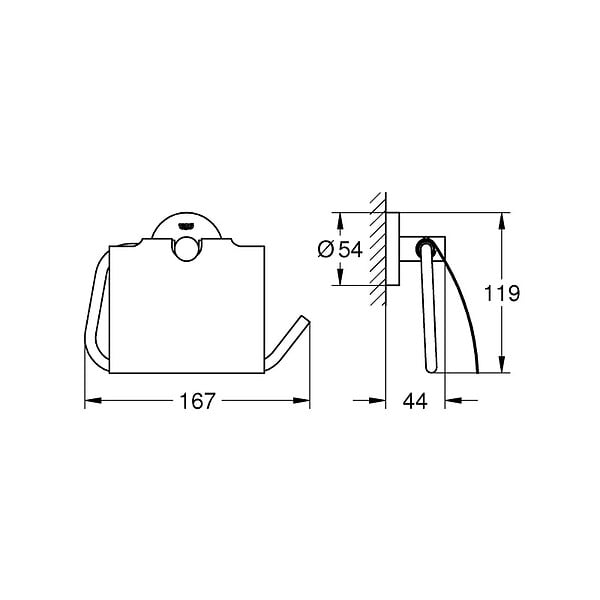 GROHE - Grohe Essentials Dérouleur de papier mural (40367AL1) - large