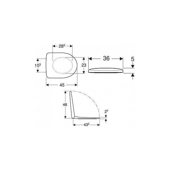GEBERIT - Geberit Selnova Abattant de WC avec frein de chute en Duroplast, Blanc (500.335.01.1) - large