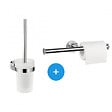 HANSGROHE - Hansgrohe Logis Universal Pack brosse WC + support de rouleau double, Chrome (41722000-DUOLOGIS2) - vignette