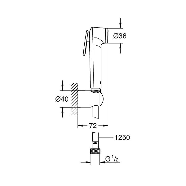 GROHE - Grohe Tempesta-F Trigger Spray 30 Support de douche mural 1 jet, chromé (26354000) - large