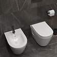 VITRA - Vitra  Set Integra WC sans bride + Abattant avec frein de chute en Duroplast + bidet suspendu et trop-plein, 35,5x54 cm, blanc - vignette