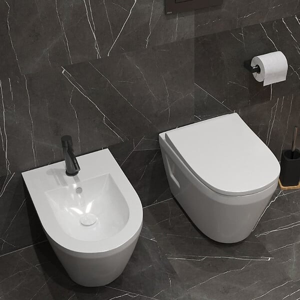 VITRA - Vitra  Integra bidet suspendu et trop-plein, 35,5x54 cm, blanc (7042-003-0288) - large
