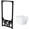 ALCA - Alca Pack Bâti support pour bidet suspendu + Bidet suspendu Grohe, blanc alpin (SetBidetGrohe-1) - vignette