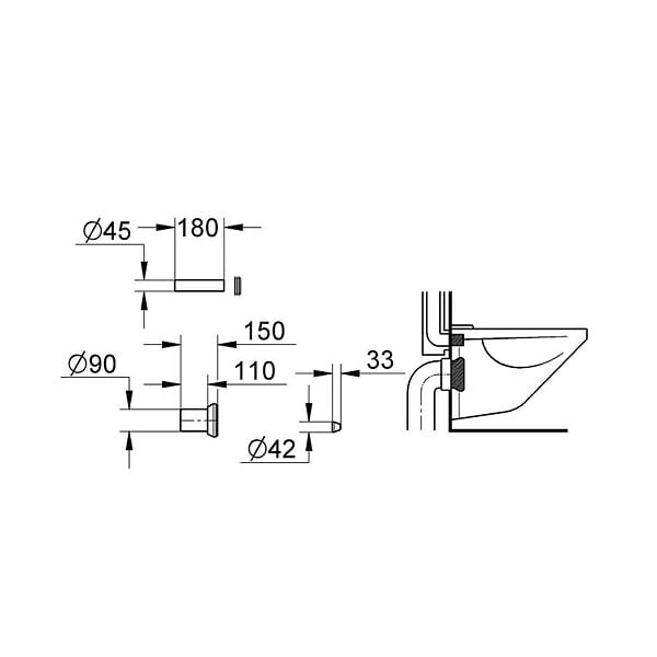 GROHE - Grohe Garniture de raccordement (37311K00) - large