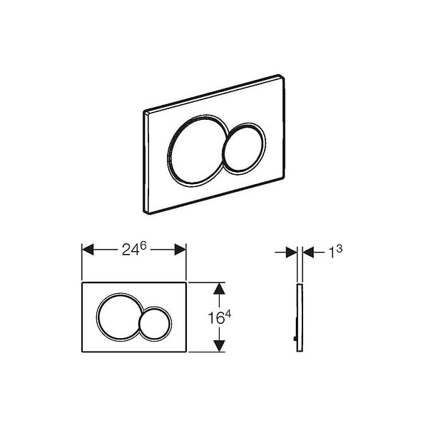 GEBERIT - Geberit Plaque de déclenchement  Sigma01 pour rinçage double touche (115.770.DT.5) - large