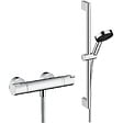 HANSGROHE - Hansgrohe Ecostat Set Mitigeur thermostatique douche + Douchette à main XXL 105mm 3 jets, flexible douche 160cm, barre 65cm - vignette