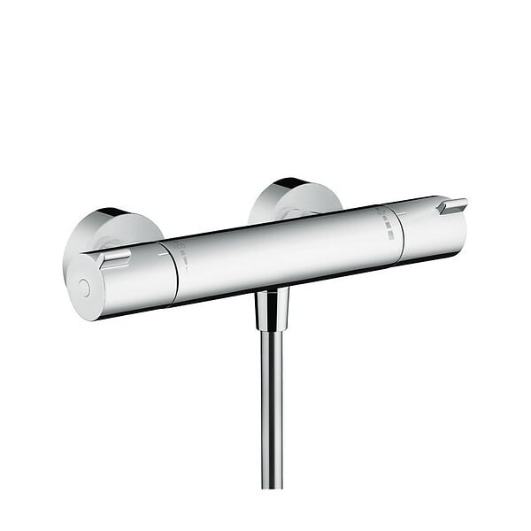 HANSGROHE - Hansgrohe Ecostat Set Mitigeur thermostatique douche + Douchette à main XXL 105mm 3 jets, flexible douche 160cm, barre 65cm - large