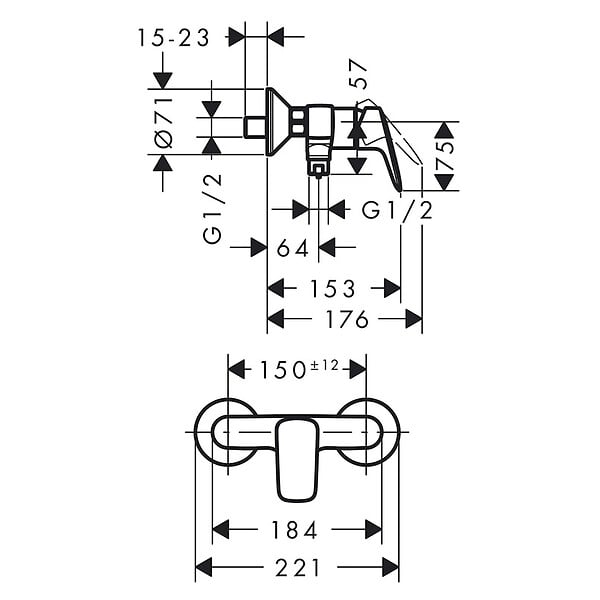 HANSGROHE - Logis Mitigeur douche HANSGROHE 71600000 - large