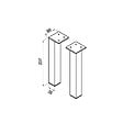 JIKA (GROUPE ROCA) - Cube Pieds pour meuble de salle de bain, 1 paire, 240 mm, Chrome (H4944021760001) - vignette