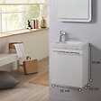 GODART - Meuble lave-mains design couleur blanc avec mitigeur eau chaude/ eau froide - vignette