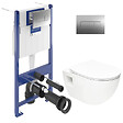 VILLEROY & BOCH - ViConnect Pro S Pack WC bâti Villeroy & Boch + WC Swiss Aqua Technologies + abattant SoftClose + plaque (VICONPROJECT-2CH) - vignette