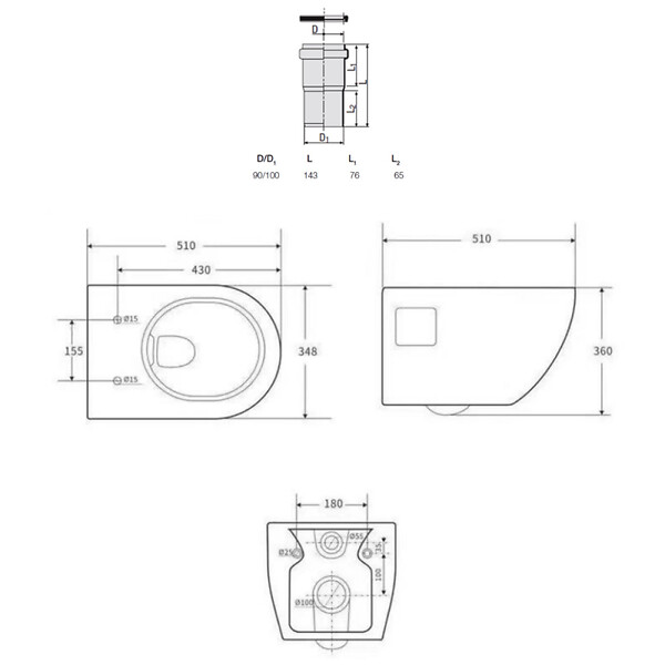 VILLEROY & BOCH - ViConnect Pro S Pack WC bâti Villeroy & Boch + WC Swiss Aqua Technologies + abattant SoftClose + plaque (VICONPROJECT-2CH) - large
