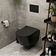 GROHE - Pack WC Bâti Solido + WC sans bride SAT Noir mat + Plaque chrome (AUTOPORTANT-BLACKSAT-1) - vignette